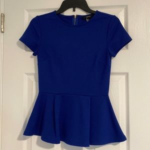 Blue Peplum Top